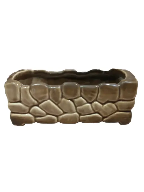 Brush-McCoy Ceramic Art Pottery Birchwood Stone Wall Planter Art Deco MCM Vtg