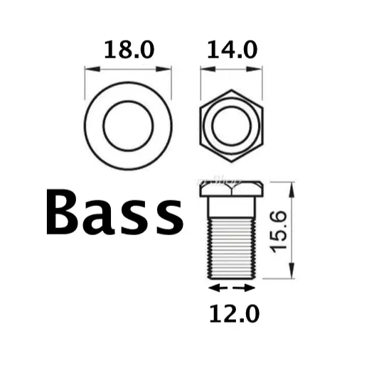 NEW 4 BUSHINGS Basses adaptateurs 12 mm - gold - guitare basse jazz, PBass 3