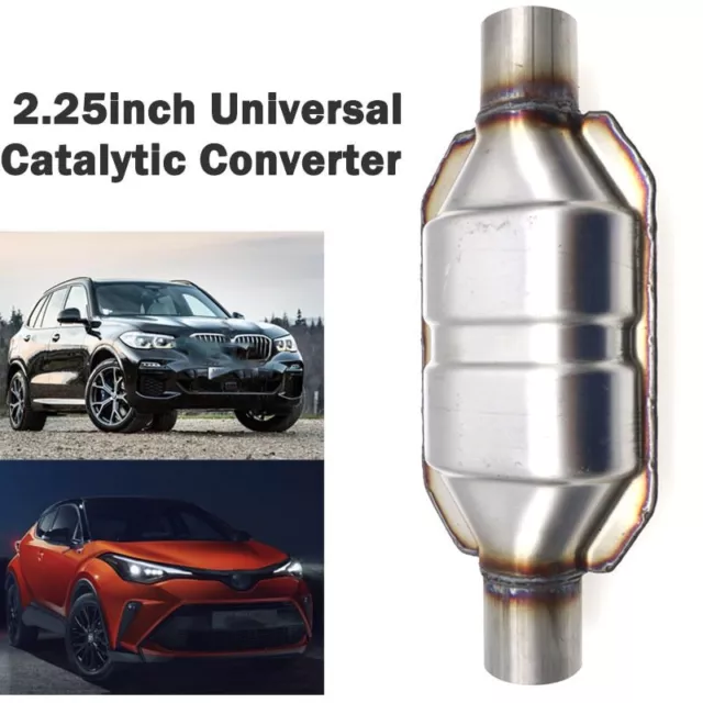 2.25"Inch Sports Cat Catalytic Converter Hi Flow 400 Cell Universal Stainless