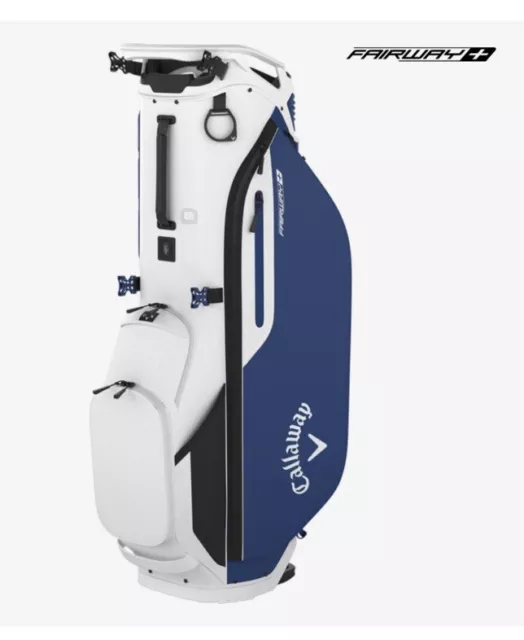 NEW 2024 CALLAWAY Fairway+ White/Cobalt Blue Double Strap Stand/Carry ...
