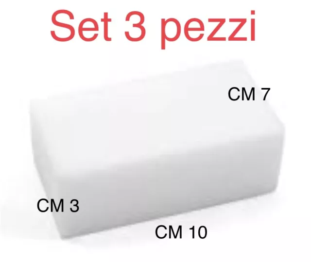 Set 3 SPUGNA MAGICA per Pulizia Togli Sporco Macchie Detergente Gomma