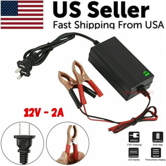 UNIVERSAL 2A 12V Car Battery Charger Maintainer Portable for Car Boat