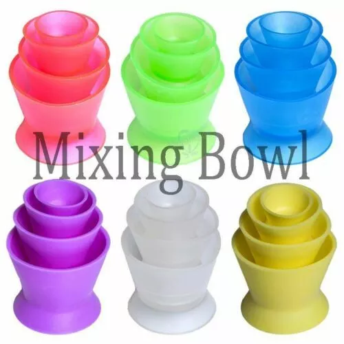 6 Colors Dental Lab Mixing Bowl Cup Silicone Rubber Mixing Acrylics Bowl 4 Pcs