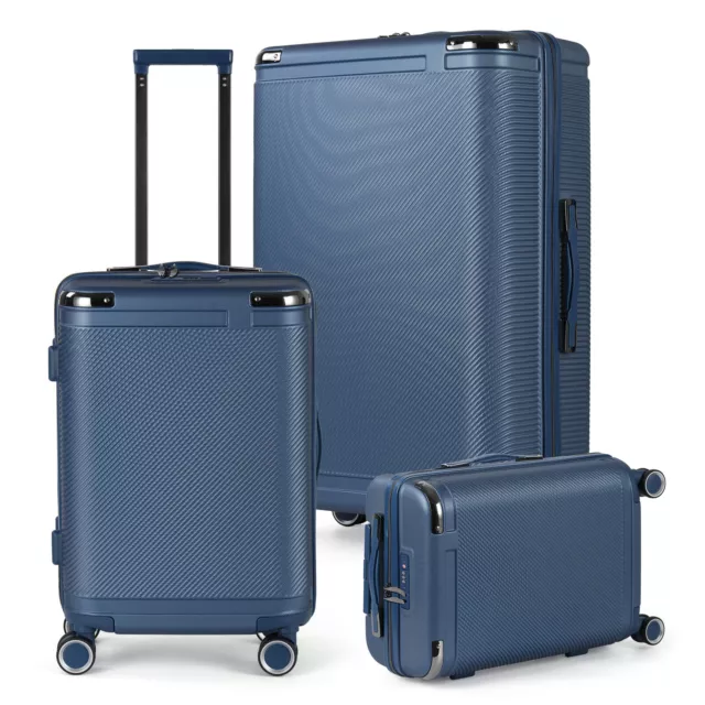 3 Piece Business Hard-Shell Suitcase Travel Luggage Set TSA Lock Spinner Trolley