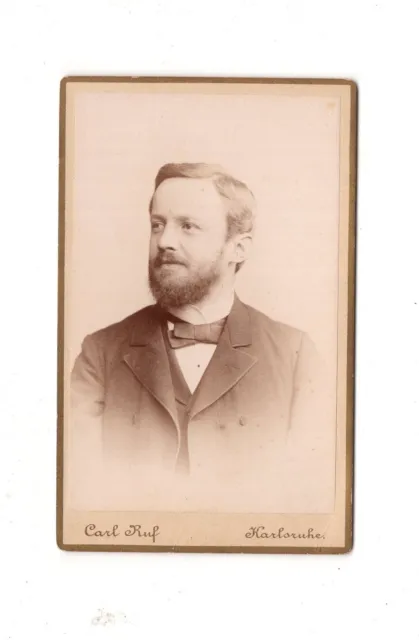 CDV Foto Herrenportrait / benannt - Karlsruhe um 1890