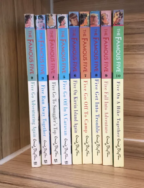 LARGE BUNDLE OF FAMOUS FIVE BOOKS BY ENID BLYTON 9 IN TOTAL 2005 And 1997