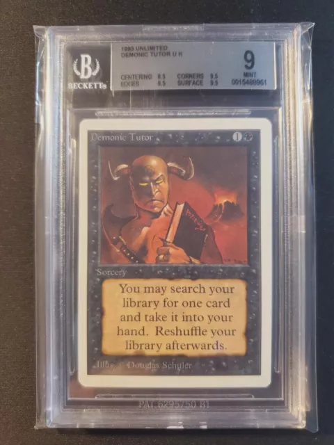 Demonic Tutor BGS 9 MINT [Unlimited] 3x 9.5 Mtg Magic Free Priority Mail!