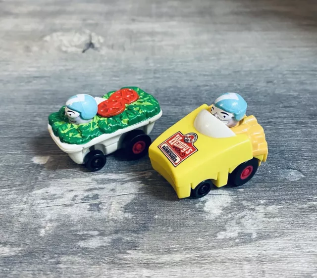 Vintage 1990 Wendy's Kid Meal Toys Salad And Fries Fast Food Racers Cars