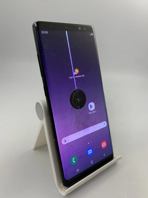 Samsung Galaxy Note8 Unlocked 64GB Black Android Smartphone Cracked #Y5