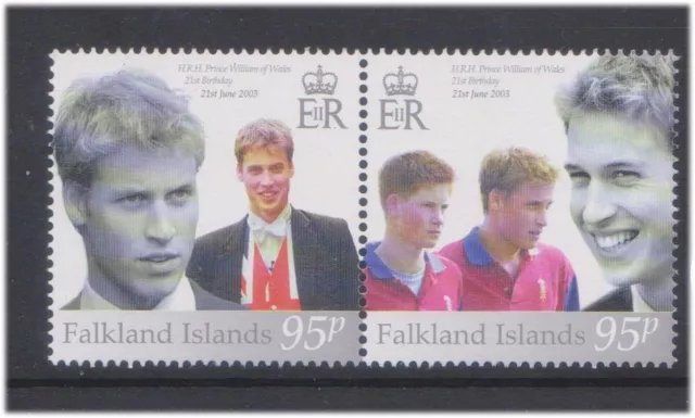 (F129-29) 2003 Falkland Islands 95p pair 21st birthday of William (AD)  (WL27)