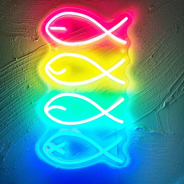 Fish Neon Sign Fish LED Neon Light Cute Little Fish Night Lights for Wall Decora