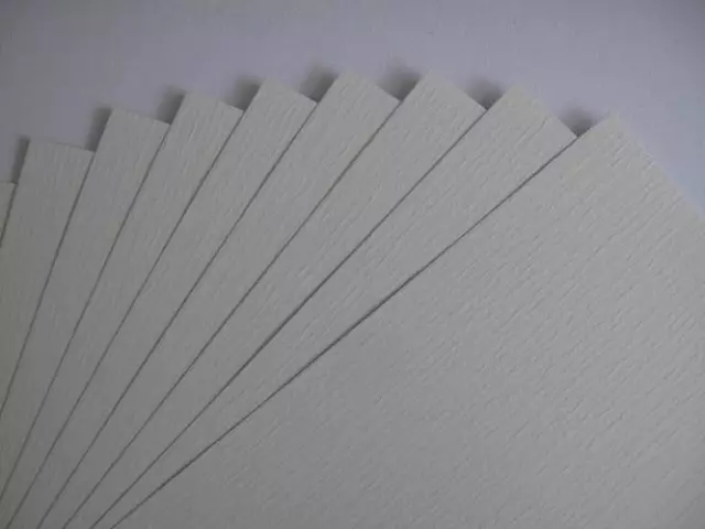 40 x A4 Milk White 1-Sided Laid Textured Paper 110gsm  Cardmaking AM330