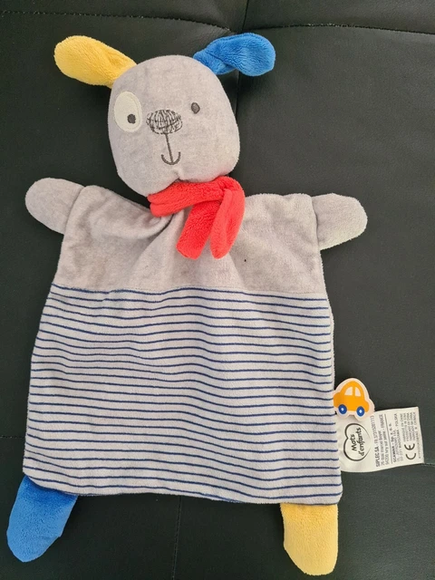 Doudou Plat Mots D'enfants Chien Gris Etat Neuf Jamais Servi