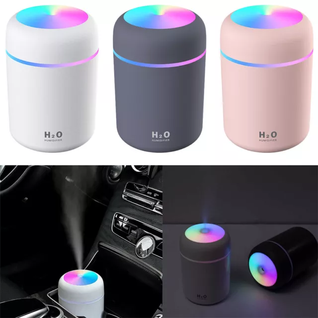 USB Humidifier Home Car Air Purifier Oil Aroma Diffuser Cool Mist W/ LED Light