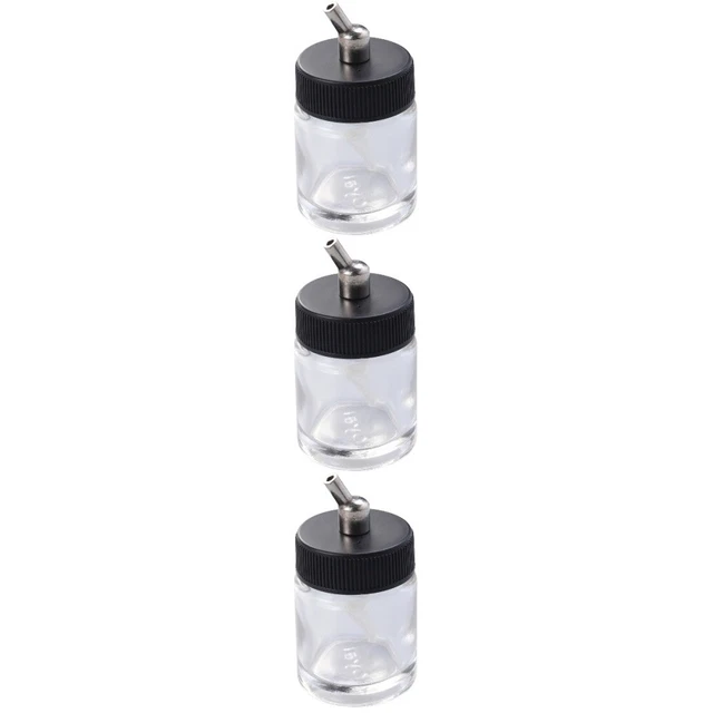 3 piezas Aerógrafo Vidrio 22cc Botellas Olla Profesional Paint Cup Modelo