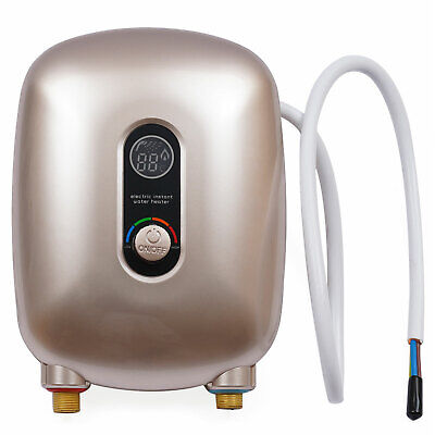 Mini Tankless Water Heater LCD Display Instant Water Heating Shower Kitchen 3