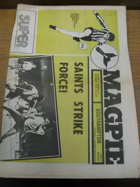 30/04/1977 Notts County v Southampton [Newspaper Style] (Crease, Folded)