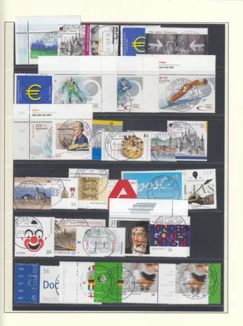 Briefmarken BRD Jahrgang 2002 Mi. Nr. 2231-2304 gestempelt