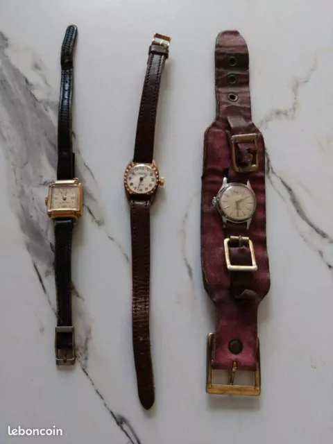 Lot de trois femmes montres Vintage remontoir