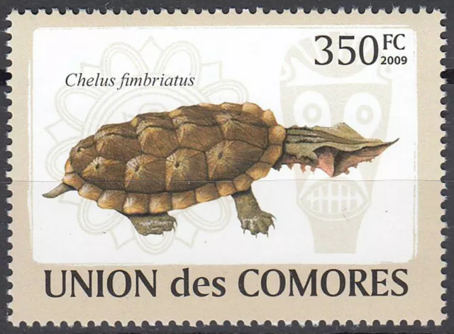 Komoren postfrisch MNH Schildkröte Reptil Wildtier Natur Fransenschildkröte / 8