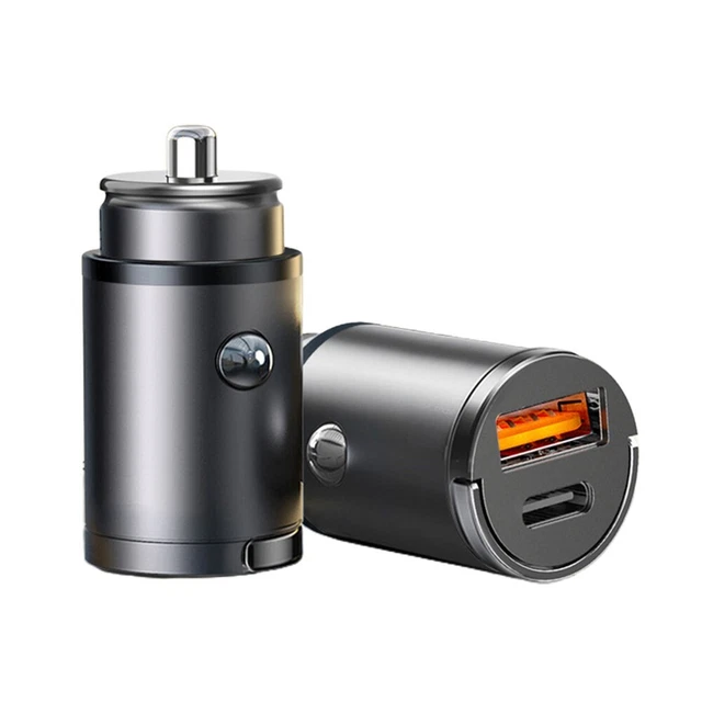 Adattatore Mini Caricabatterie Dual USB PD Parti Tipo-C Lega Zinco 30 W DC12V-24V