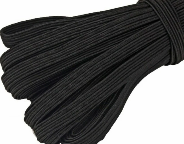 2x 10 yards Elastic Band 1/4" Trim/Spandex/make DIY mask string T181 6mm Black