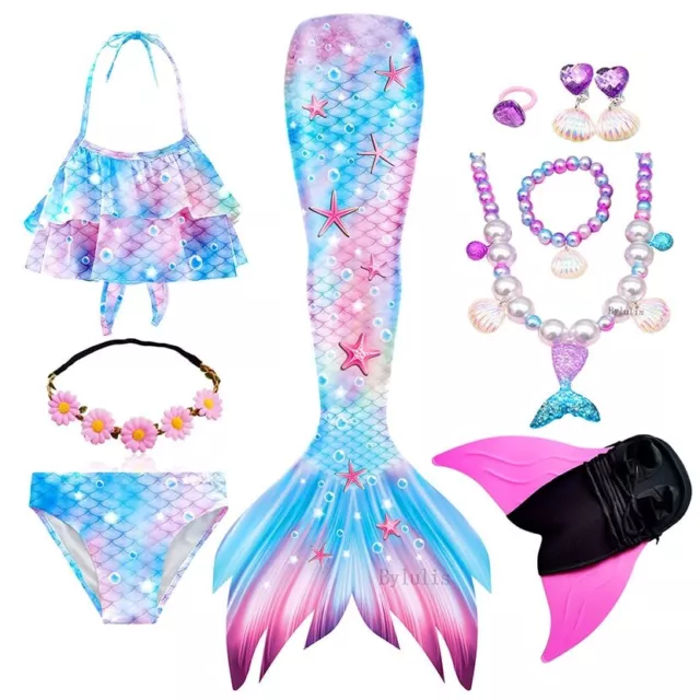 FANTASY KIDS MERMAID Tails For Swimming Girls Mermaid Bathing Suit ...