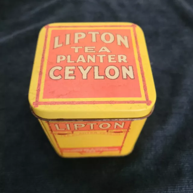 Vintage/ Retro Lipton Tea Planter Ceylon Advertising Tin Preowned