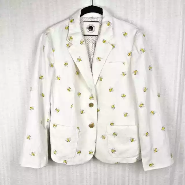 Daughters of the Liberation Embroidered Bee Corduroy Unstructured Blazer Size 12