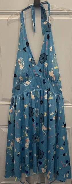 LINDY BOP MARILYN Bees Print Halter Neck Swing Dress UK Size 8-10 (US Size  4-6) £26.00