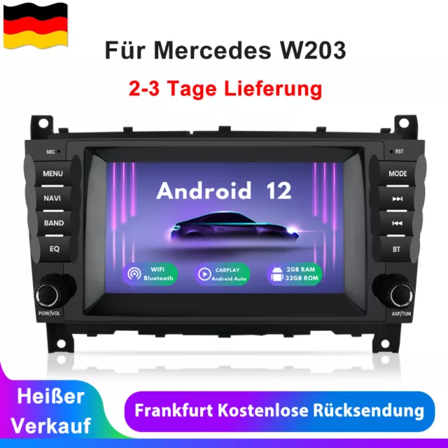 Für Mercedes-Benz C/CLK/CLC Klasse W203 W209 Autoradio Android 12 GPS Navi WIFI