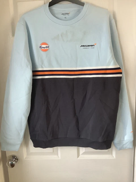 BRAND NEW WITH Defects F1 Mclaren Castore Replica Gulf Sweatshirt Blue 
