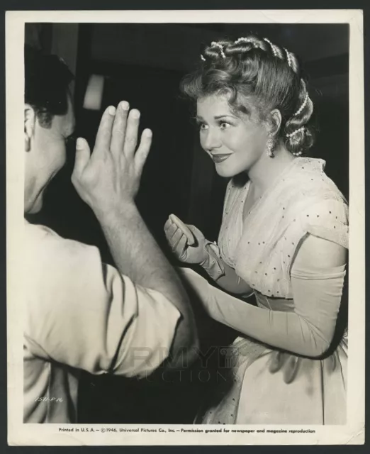 1946 Ginger Rogers, "Teases Make-Up Artist Ade Haberman on Set Vintage Photo