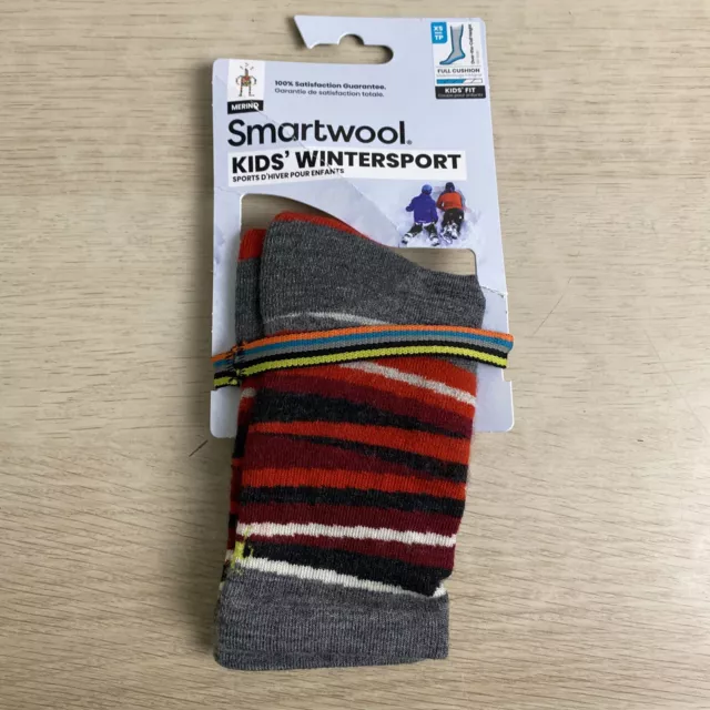 NWT  Smartwool Wintersport Stripe Crew Socks Med Grey Size XS