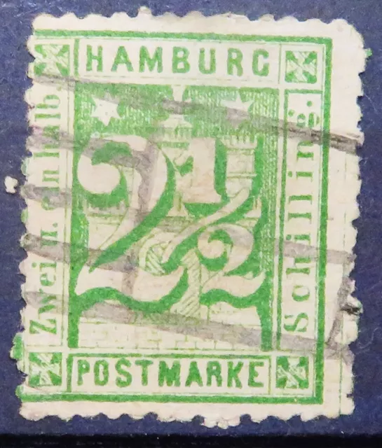 Briefmarke Hamburg - 1864 - 2 1/2 Schilling - Gestempelt