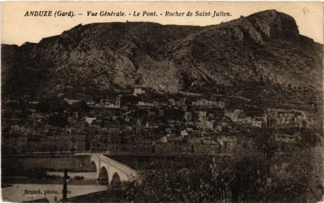 CPA ANDUZE - Vue Générale - Le Pont - Rocher de St-JULIEN (459080)