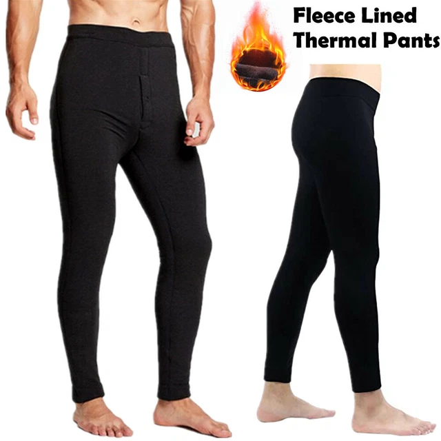 WINTER MENS FLEECE Lined Elastic Warm Thermal Long Johns Legging