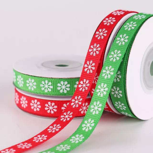 1Roll 9M*1cm Christmas Ribbon Grosgrain Xmas Gifts Wrapping Ribbon Handicrafts
