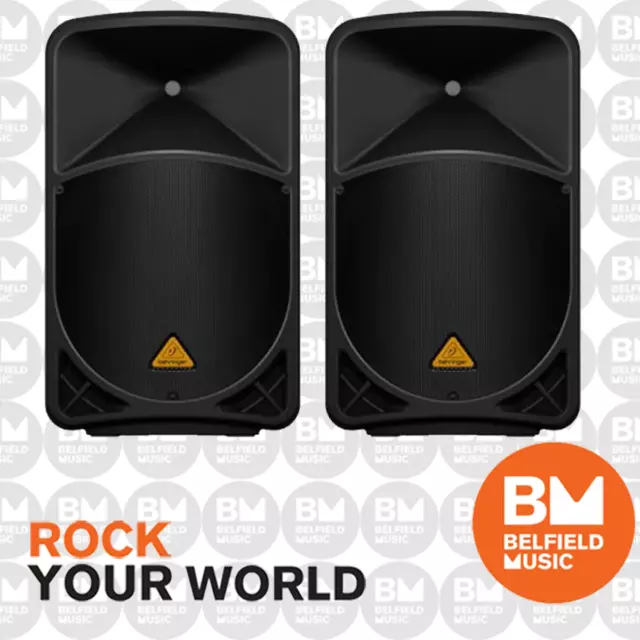 2 x Behringer EUROLIVE B115D Active PA Speaker 2-Way 1000W 15'' Inch Pair