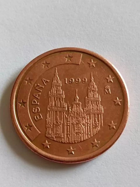 Moneda de 5 céntimos de euro de España del año 1999. Moneda en buen estado 2