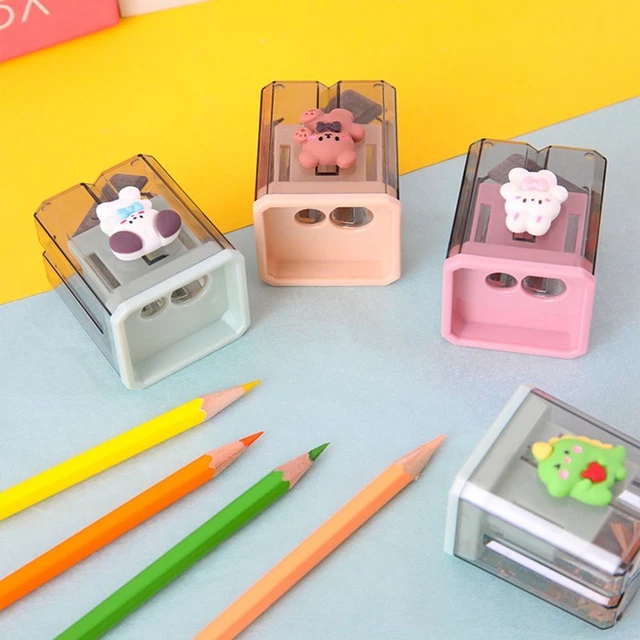 Pencil Cutting Tools Student Stationery Art Supplies 2 Holes Pencil Sharpener