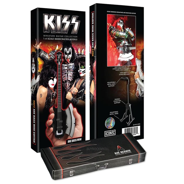 KISS Collectors Axe Heaven The Demon's Signature AXE Bass Mini Guitar Packaging