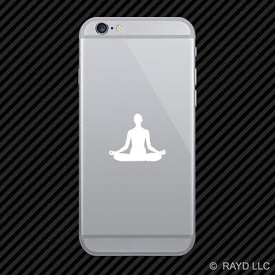 (2x) Yoga Padmasana Pose Cell Phone Sticker Mobile Om many colors