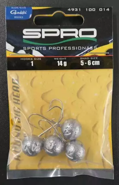 Spro Gamakatsu Round Jighead Jig 22 Gr. 1 14g Jigkopf Head Jigkopfhaken NEW OVP