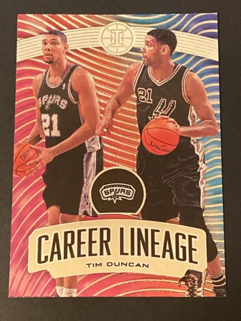 2019-20 Panini Illusions Career Lineage #9 Tim Duncan San Antonio Spurs NBA Card