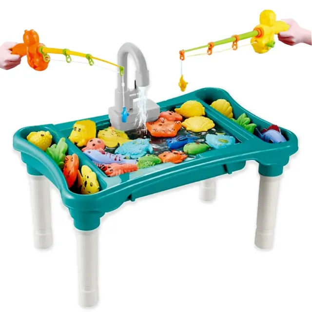 Kids Magnetic Fishing Toy Set with 2 Fishing Rod Fishing set Hook running water