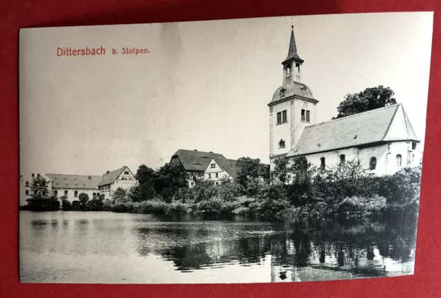 AK DITTERSBACH bei Stolpen um 1910 Partie an der Kirche ( 72114