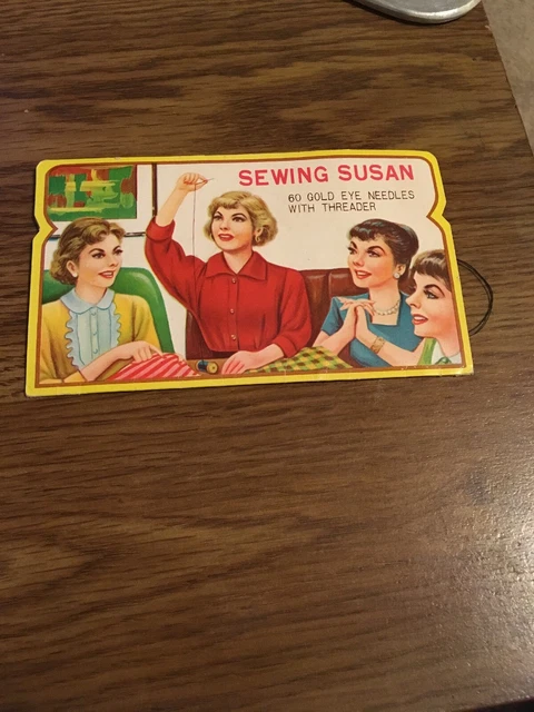 SEWING SUSAN Needles , 1960s Advertising Header Card $4.99 - PicClick
