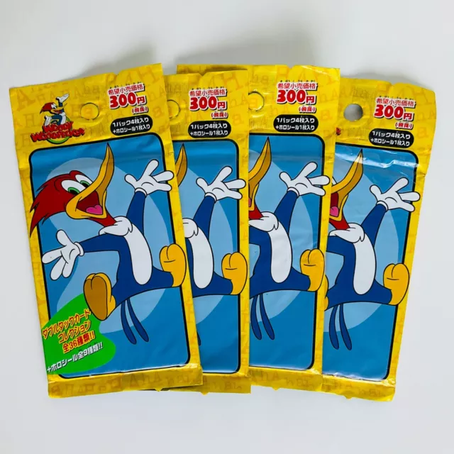 Woody Woodpecker Trading Card Packs Set of 4 Rare Walter Lantz Universal Japan