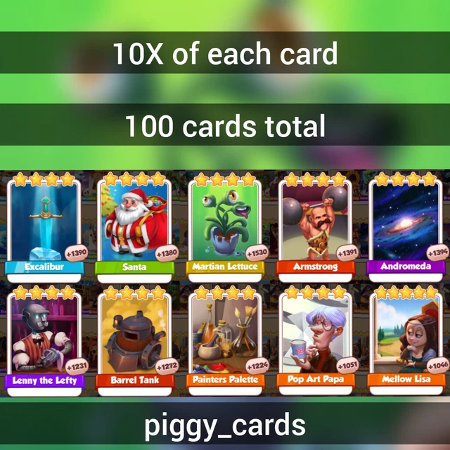 100 RARE COIN Master Cards | Martian Lettuce | Armstrong | Andromeda | Lenny $9.99 - PicClick 100 RARE COIN Master Cards | Martian Lettuce | Armstrong | Andromeda | Lenny $9.99 - PicClick